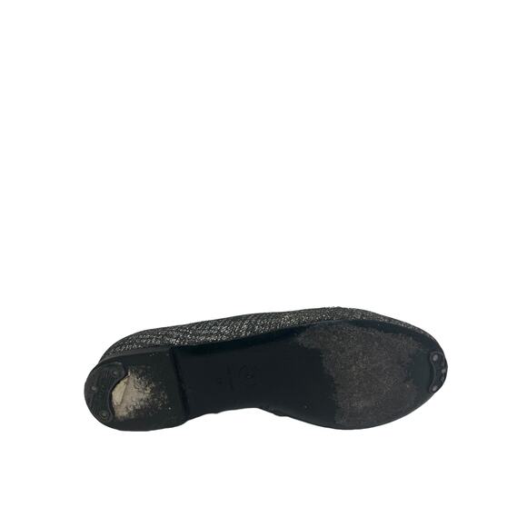 CHANEL Silver/Black Tweed Interlocking CC Logo Accent Loafers Flats Size 37 US 7 - Picture 7 of 10